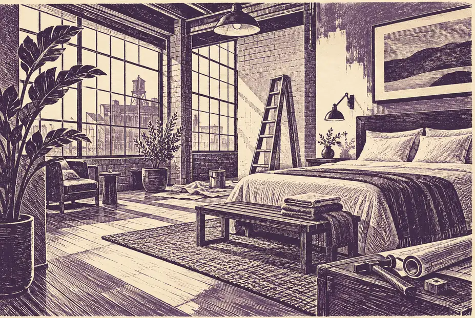 Illustration of accommodation businesses and their working space